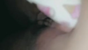 Closeup of tight, wet pussy