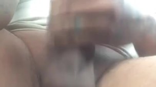 Stroking my monster cock