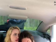 Naughty girls loves sex in the car 3/16