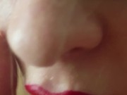Red lipstick blowjob of a married whore! 10/16