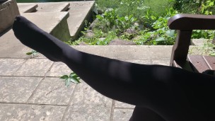 Admiring Shiny Pantyhose/Stockings at the Garden Pond - DutchFootGoddess TikTok