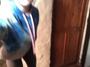 POV Girlfriend pisses herself for you! Pee desperation! 15/16