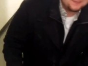 Licking mistress's feet in a school stair case 12/16