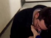 Licking mistress's feet in a school stair case 14/16