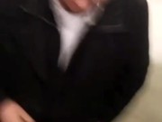 Licking mistress's feet in a school stair case 16/16