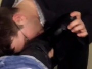 Licking mistress's feet in a school stair case 3/16