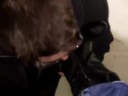 Licking mistress's feet in a school stair case 7/16