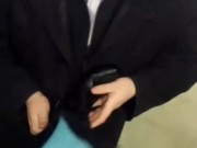 Licking mistress's feet in a school stair case 9/16