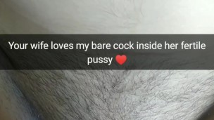 I always fuck you wife`s pussy with my bare cock like that [Snapchat. Cuckold]