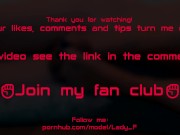 Footjob close up, jerk off feet and dropped a huge load cum from his slave - Lady F