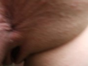 Upskirt POV outdoor public flashing, pissing & pussy play in woods on public hiking trail 2/16
