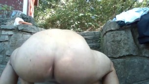 Hunky Karis Outside Summer Solo Huge Cumload and Ass Play