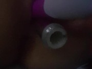 Double penetration in pussy #stretch my tight lil pussy