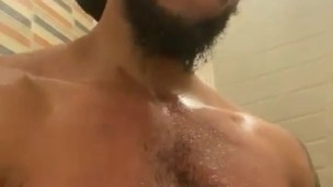 Amateur American Masculine Guy Taking A Shower