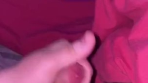 Playing around with my pre-cum and wanking my hard cock with big cumshot 