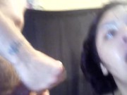 Rough wet sloppy face fuck with sloppy kinky rimjob from sexy submissive wife 9/16