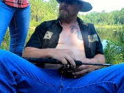 Fish Bank Skank ! He made a stranger squirt while finger banging her outside !  4/16