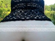 Fish Bank Skank ! He made a stranger squirt while finger banging her outside !  9/16