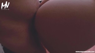 ♥ MarVal - Hot Big Tits MILF Doing Sex Show From Window When People Passed By | POV | Public ♥