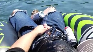 Backwoodsmechanic lazy piss while floating the river 