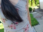 Cute LIttle Bitch Pisses On The Lawn 15/16