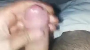 Jerking off my oily dick for nice cum shot