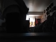 Friend steps outside and I play with my self before he gets back and and see