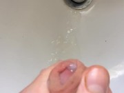 Close up huge cumshot