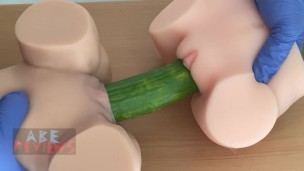 Two Pussies One Cucumber