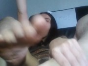 Camgirl LOVES her BIG FEET soles! She touches her sexy foot & has so much pleasure she CUMS! 11/16