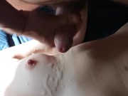 He cums on her small teen tits 12/16