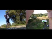 Geiler Outdoor Spaß mit Fahrrad und Strumpfhosen