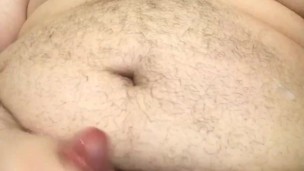 Chubby cub stroking and showing off