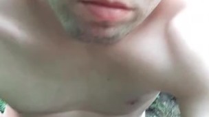 Me jacking off outside 