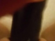 Black dildo bathtub playtime