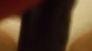 Black dildo bathtub playtime
