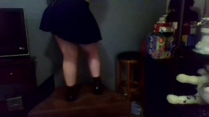 Fat girl dancing from behind