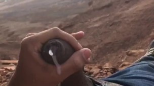 Mountain side cum shot 