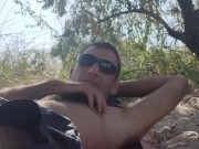 Relaxing in the shade on the beach. 6/16