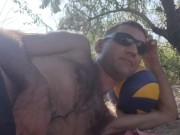 Relaxing in the shade on the beach. 9/16