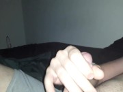 Daddy jerking off before bed 