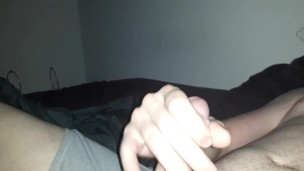 Daddy jerking off before bed 