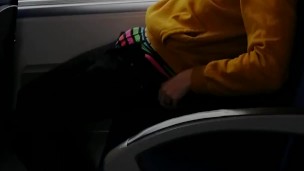 Jerking off in the train with other passengers nearby