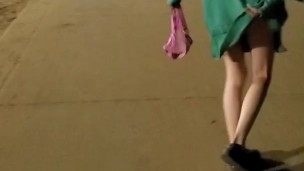 Stripwalk on a Public Trail in a big city