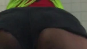 Hot Ebony flashes tit before twerking for fun 