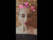 The neighbor unexpectedly came to visit and I fucked him while snapchat record story