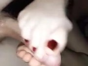 Look how turned on she gets during this footjob 7/16