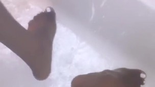 porn star BrookeTrixie playing with her bbc in the shower 