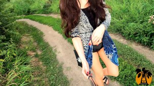 Public nudity. Hot teen leaves clothes and walks naked. MiaAmahl