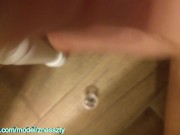 Filling up a contacts cylinder after cumming in my ex and fucking my room mate TWICE 4K